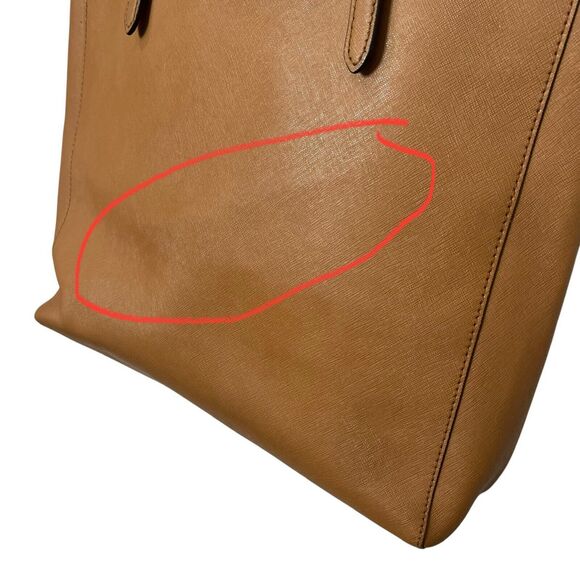 Michael Kors Jet Set Travel Tote Brown Safiano Leather Luggage One Size - Picture 8 of 15